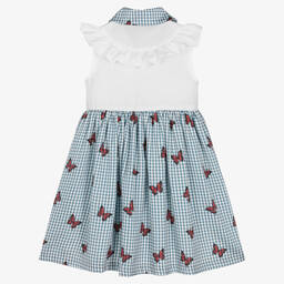 Piccola Speranza-Girls Blue Gingham Dress | Childrensalon Outlet