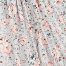 Piccola Speranza-Girls Blue & Pink Floral Cotton Dress | Childrensalon Outlet