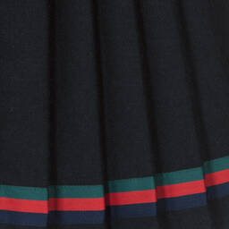 Piccola Speranza-Синяя плиссированная шерстяная юбка | Childrensalon Outlet