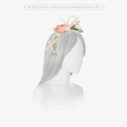 Piccola Speranza-Girls Blush Bloom Satin Headband | Childrensalon Outlet