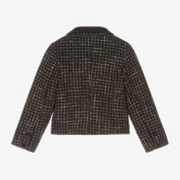 Piccola Speranza-Girls Charcoal Tweed Jacket | Childrensalon Outlet