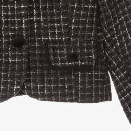 Piccola Speranza-Girls Charcoal Tweed Jacket | Childrensalon Outlet