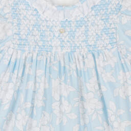 Piccola Speranza-فستان قطني أزرق مزهر للبنات | Childrensalon Outlet