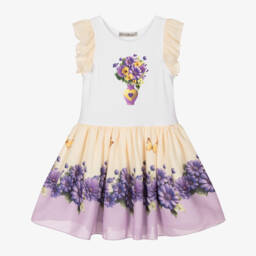 Piccola Speranza-Girls Daisy Delight Chiffon Frock | Childrensalon Outlet