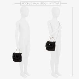 Piccola Speranza-Girls Elegant Black Tweed Purse | Childrensalon Outlet