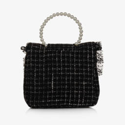 Piccola Speranza-Girls Elegant Black Tweed Purse | Childrensalon Outlet