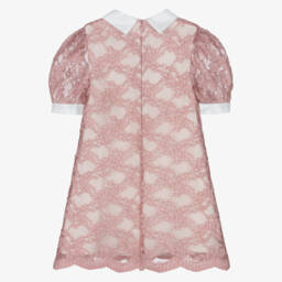 Piccola Speranza-فستان دانتيل وردي أنيق للبنات | Childrensalon Outlet