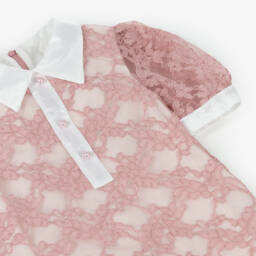 Piccola Speranza-فستان دانتيل وردي أنيق للبنات | Childrensalon Outlet