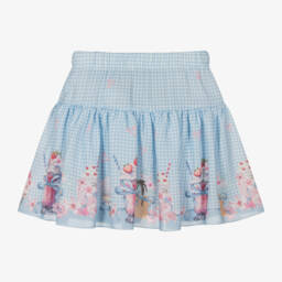 Piccola Speranza-Girls Gingham Chiffon Skirt-Shorts Delight | Childrensalon Outlet