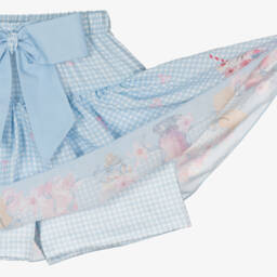 Piccola Speranza-Girls Gingham Chiffon Skirt-Shorts Delight | Childrensalon Outlet