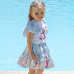 Piccola Speranza-Girls Gingham Chiffon Skirt-Shorts Delight | Childrensalon Outlet