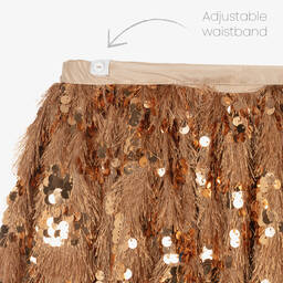 بيكولا سبيرانزا-تنورة مزينة بترتر لون ذهبي | Childrensalon Outlet