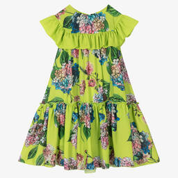 Piccola Speranza-Girls Green Floral Chiffon Dress | Childrensalon Outlet