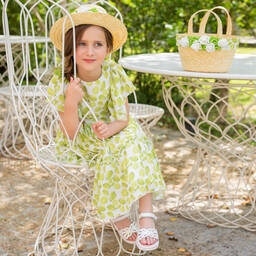 Piccola Speranza-Girls Green Lime Chiffon Dress | Childrensalon Outlet