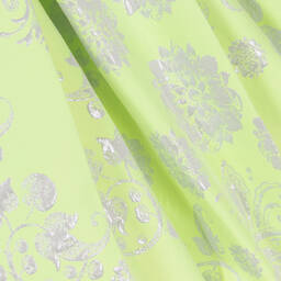 Piccola Speranza-Girls Green & Silver Floral Jacquard Dress | Childrensalon Outlet