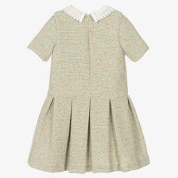 Piccola Speranza-Girls Green Tweed Dress | Childrensalon Outlet