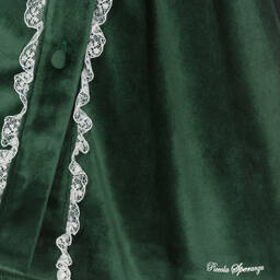Piccola Speranza-فستان أطفال بناتي مخمل لون أخضر | Childrensalon Outlet