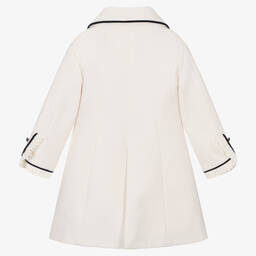 Piccola Speranza-Girls Ivory Collared Coat  | Childrensalon Outlet
