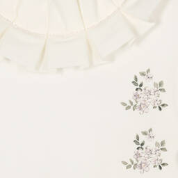 Piccola Speranza-Girls Ivory Cotton Ruffle Top | Childrensalon Outlet