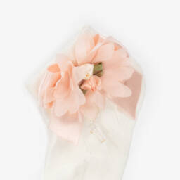 بيكولا سبيرانزا-جوارب عاجية مزينة بالورود للبنات | Childrensalon Outlet