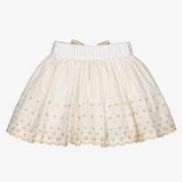 Piccola Speranza-Girls Ivory & Gold Skirt | Childrensalon Outlet
