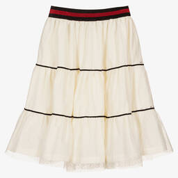 Piccola Speranza-Girls Ivory Tulle Skirt | Childrensalon Outlet