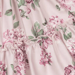 Piccola Speranza-Girls Lilac Floral Cotton Skirt | Childrensalon Outlet