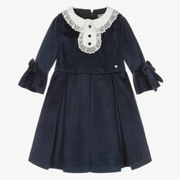 Piccola Speranza-Синее бархатное платье для девочек | Childrensalon Outlet