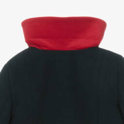 Piccola Speranza-Girls Navy Felt Coat & Bonnet Ensemble | Childrensalon Outlet