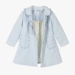 Piccola Speranza-Голубое пальто с бантом для девочек | Childrensalon Outlet