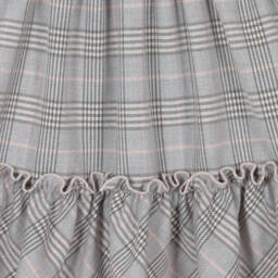 Piccola Speranza-Girls Pink Blouse & Grey Check Skirt | Childrensalon Outlet