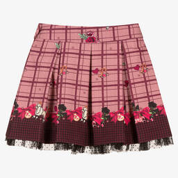 Piccola Speranza-Girls Pink Check Bows Skirt | Childrensalon Outlet