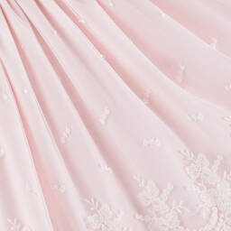Piccola Speranza-Girls Pink Embroidered Tulle Dress | Childrensalon Outlet