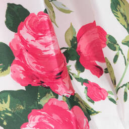 Piccola Speranza-Girls Pink Floral Satin Dress | Childrensalon Outlet