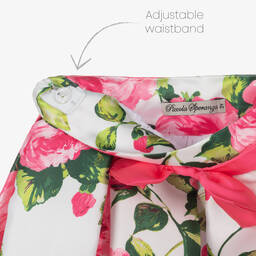 Piccola Speranza-Girls Pink Floral Satin Skirt | Childrensalon Outlet