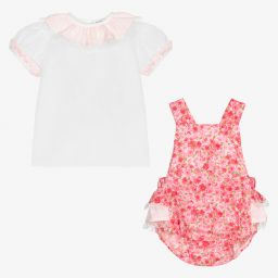 Piccola Speranza-Girls Pink Floral Shortie Set | Childrensalon Outlet