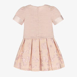 Piccola Speranza-Girls Pink Floral Tweed Dress | Childrensalon Outlet