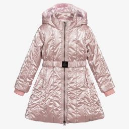 Piccola Speranza-Girls Pink Hooded Coat | Childrensalon Outlet