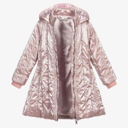 Piccola Speranza-Girls Pink Hooded Coat | Childrensalon Outlet