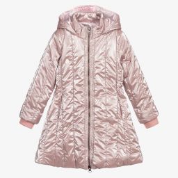 Piccola Speranza-Girls Pink Hooded Coat | Childrensalon Outlet