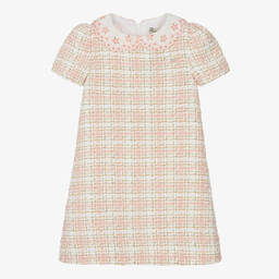 Piccola Speranza-Girls Pink & Ivory Tweed Dress | Childrensalon Outlet