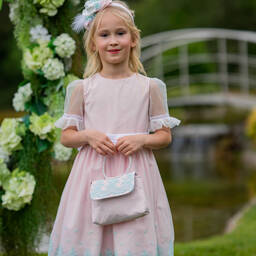 Piccola Speranza-Girls Pink Lace & Tulle Handbag (18cm) | Childrensalon Outlet