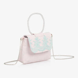 Piccola Speranza-Girls Pink Lace & Tulle Handbag (18cm) | Childrensalon Outlet