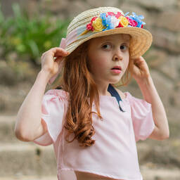 Piccola Speranza-Girls Pink Off-Shoulder Blouse | Childrensalon Outlet