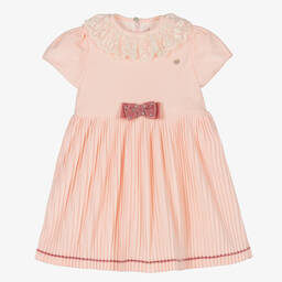 بيكولا سبيرانزا-فستان قطيفة بكسرات لون زهري | Childrensalon Outlet