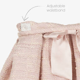 Piccola Speranza-Girls Pink Tweed Bow Skirt | Childrensalon Outlet