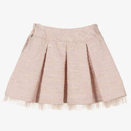 Piccola Speranza-Girls Pink Tweed Bow Skirt | Childrensalon Outlet