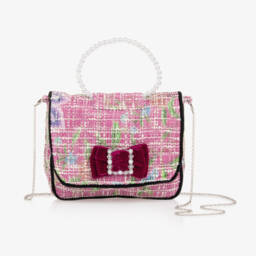 Piccola Speranza-Girls Pink Tweed Shoulder Bag | Childrensalon Outlet