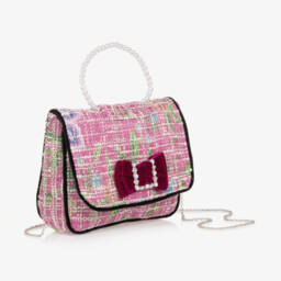 Piccola Speranza-Girls Pink Tweed Shoulder Bag | Childrensalon Outlet