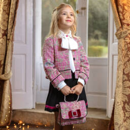Piccola Speranza-Girls Pink Tweed Shoulder Bag | Childrensalon Outlet